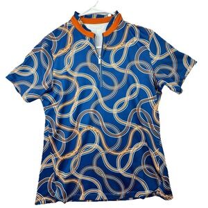 Tail Performance 1/4 Zip Polo Shirt Women's Medium Blue Tennis Golf Pickleball